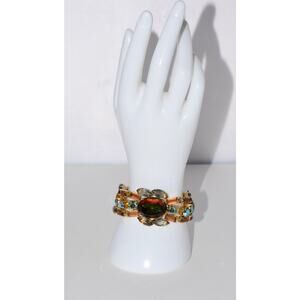 Vintage DeLizza & Elster Juliana Aurora Watermelon Borealis Rhinestone Bracelet